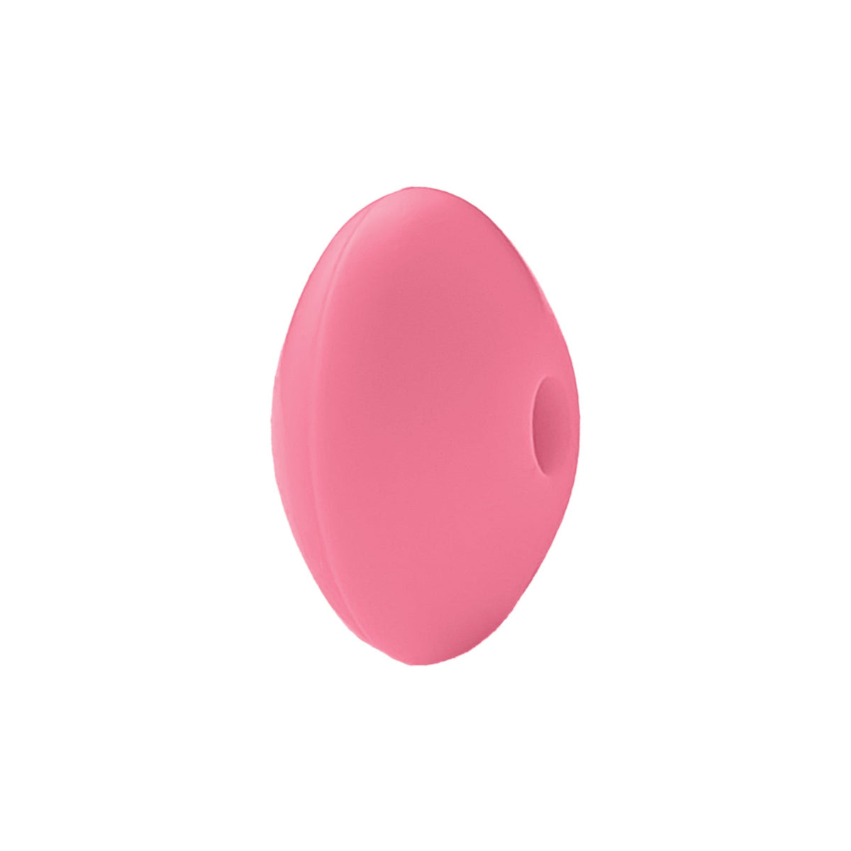 perlina schiacciata separatore 12x7mm in silicone alimentare Rosa Forte